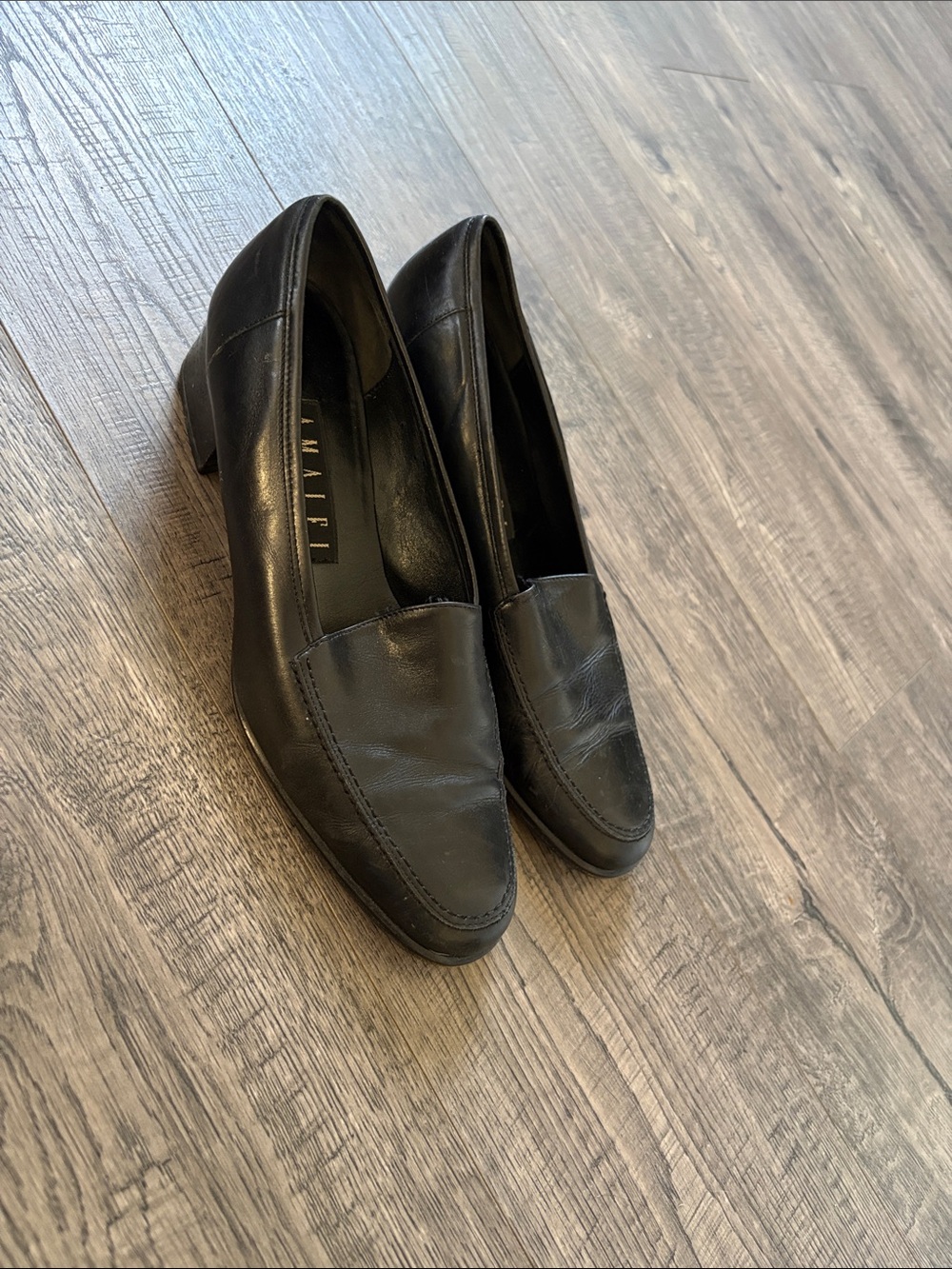 Amalfi Black Leather Slip-On Loafers — Classic Penny Style